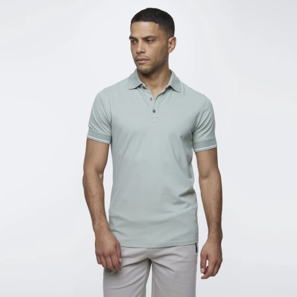 Genti 3 Buttons Polo Licht Groen