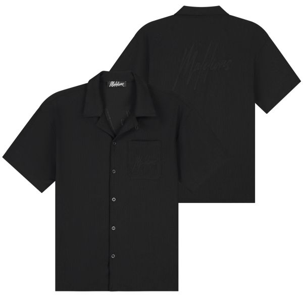 Malelions Seersucker Overhemd Zwart