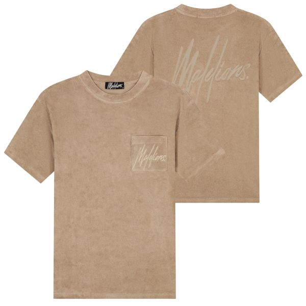 Malelions Signature Towelling T-shirt Bruin