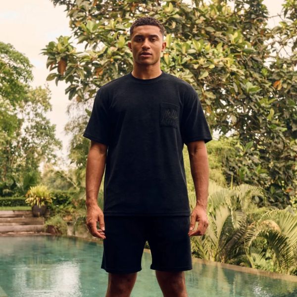 Malelions Signature Towelling T-shirt Zwart