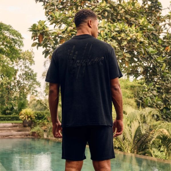Malelions Signature Towelling T-shirt Zwart