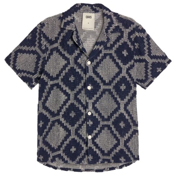 OAS Trastevere Cuba Crochet Overhemd Donker Blauw