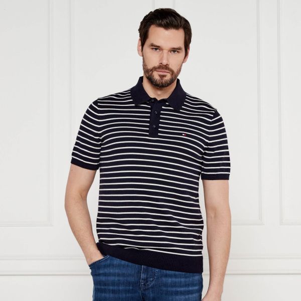 Tommy Hilfiger Essential Cotton Knit Polo Navy/Off White