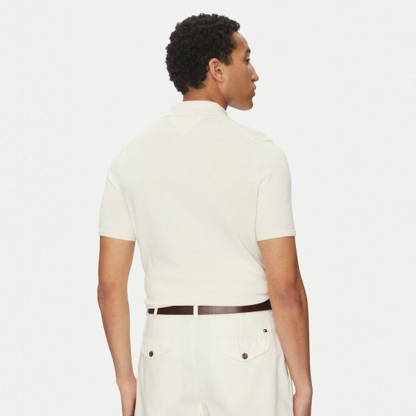 Tommy Hilfiger Essential Cotton Knit Polo Off White