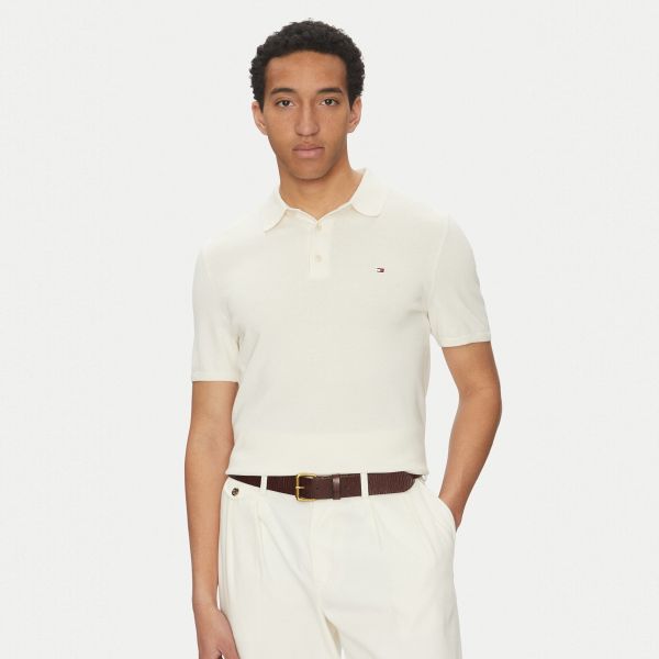 Tommy Hilfiger Essential Cotton Knit Polo Off White