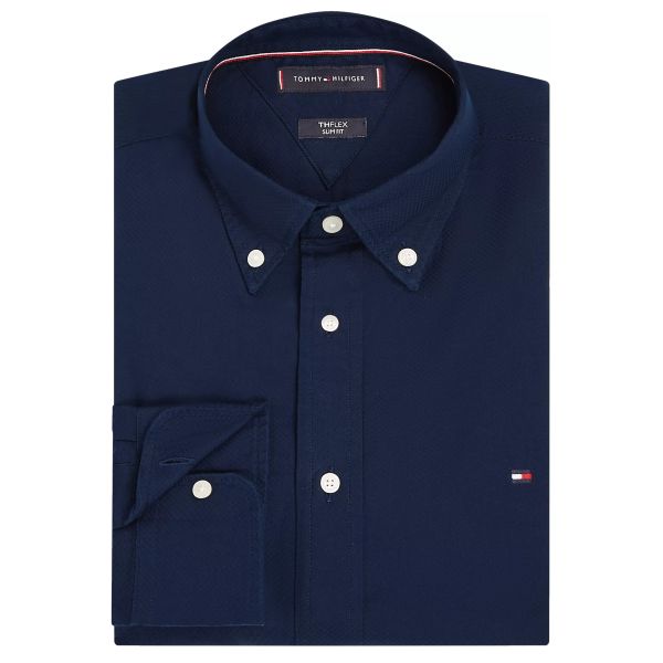 Tommy Hilfiger Flex Dobby Overhemd Navy