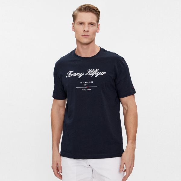 Tommy Hilfiger Script Logo T-shirt Navy
