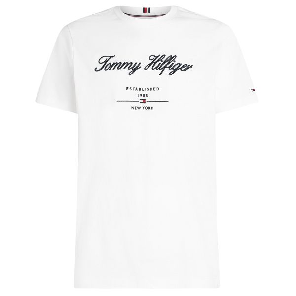 Tommy Hilfiger Script Logo T-shirt Wit