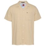 Tommy Jeans Linen Blend Camp Overhemd Beige