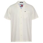 Tommy Jeans Linen Blend Camp Overhemd Wit
