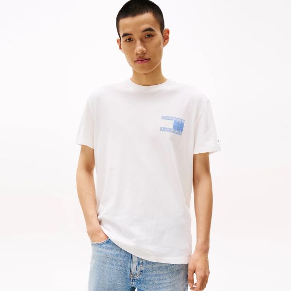 Tommy Jeans Paisley Flag T-shirt Wit