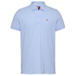 Tommy Jeans Slim Placket Polo Licht Blauw