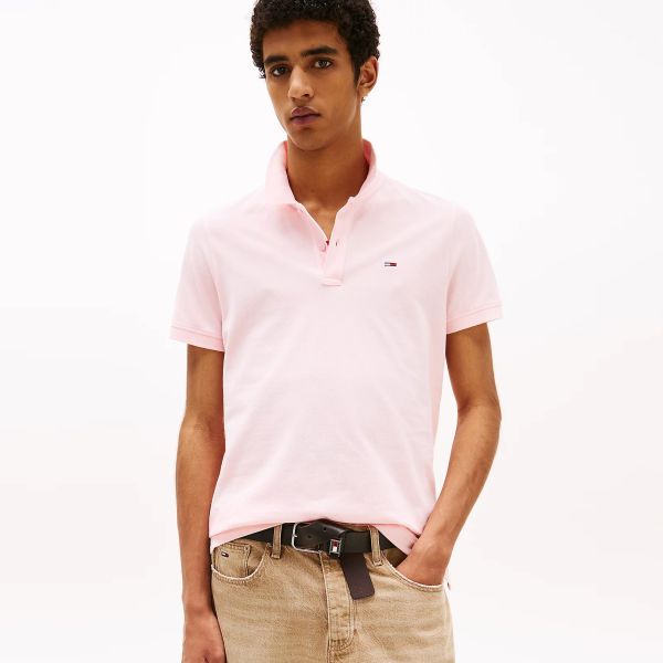 Tommy Jeans Slim Placket Polo Roze