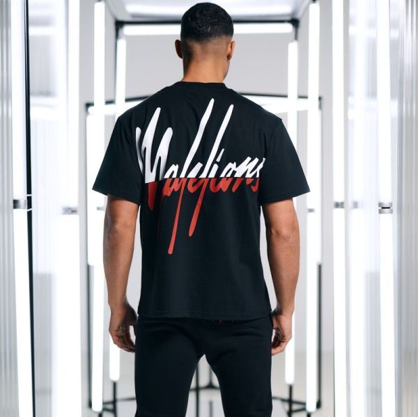 Malelions Oversized Split T-shirt Zwart - Afbeelding 2