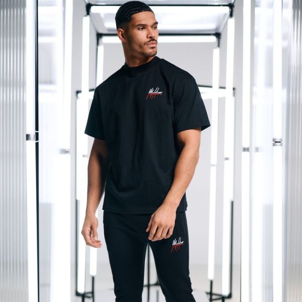 Malelions Oversized Split T-shirt Zwart - Afbeelding 3